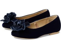 Janie And Jack Navy Velvet Flat (Toddler/Little Kid/Big Kid)