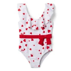 Janie And Jack Printed Heart One-Piece Swimsuit (Toddler/Little Kids/Big Kids))