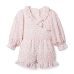 Janie And Jack Ditsy Floral Romper (Toddler/Little Kids/Big Kids)