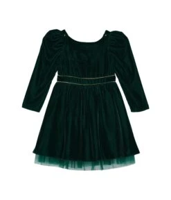 Janie And Jack Velvet Disney Frozen Dress (Toddler/Little Kids/Big Kids).