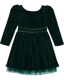 Janie And Jack Velvet Disney Frozen Dress (Toddler/Little Kids/Big Kids).