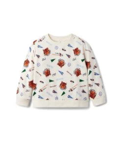 Janie And Jack Printed Pullover Sweatshirt (Toddler/Little Kids/Big Kids)