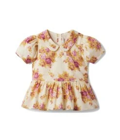 Janie And Jack Floral Collar Top (Toddler/Little Kids/Big Kids)
