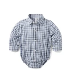 Janie And Jack Plaid Button-Down Bodysuit (Infant)