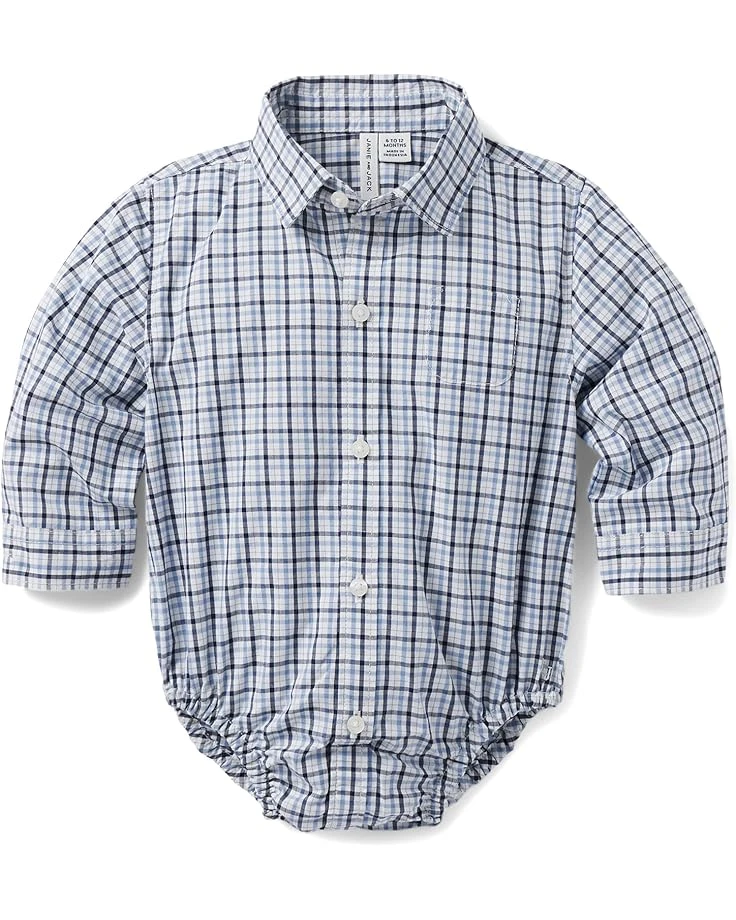 Janie And Jack Plaid Button-Down Bodysuit (Infant)