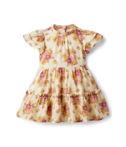 Janie And Jack Ivory Floral Dress (Toddler/Little Kids/Big Kids)