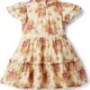 Janie And Jack Ivory Floral Dress (Toddler/Little Kids/Big Kids)