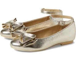 Janie And Jack Gold Bow Flat (Toddler/Little Kid/Big Kid)