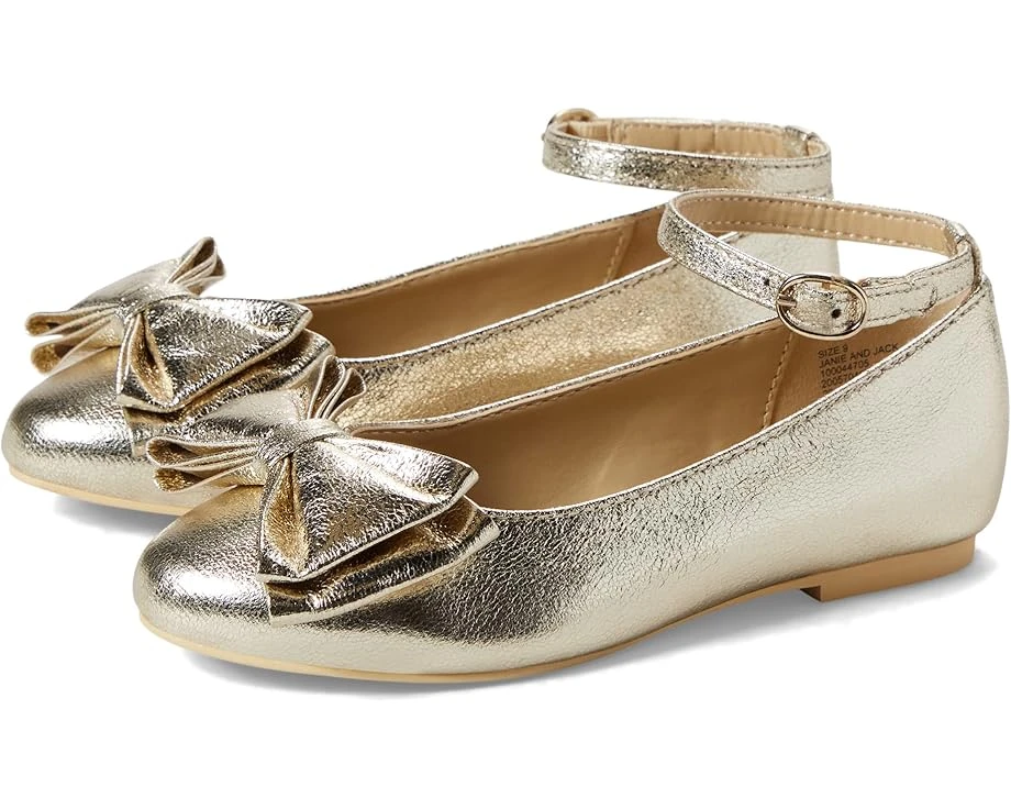 Janie And Jack Gold Bow Flat (Toddler/Little Kid/Big Kid)