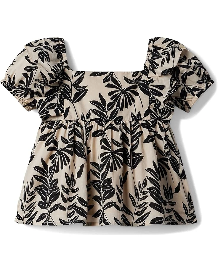 Janie And Jack Palm Floral Puff Sleeve Top (Toddler/Little Kids/Big Kids)
