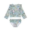 Janie And Jack Floral Two-Piece Rashguard Swimsuit (Infant)