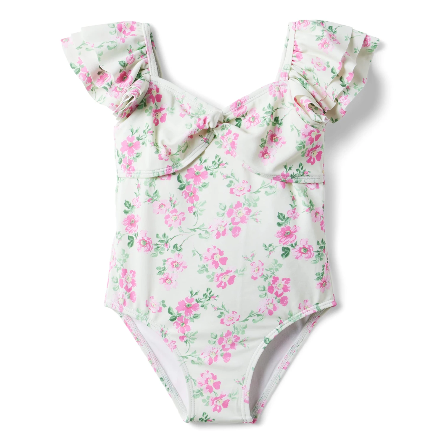 Janie And Jack Floral One-Piece Swim (Toddler/Little Kids/Big Kids) - Image 2