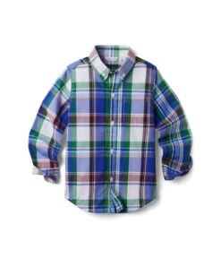 Janie And Jack Plaid Button-Up Shirt (Toddler/Little Kids/Big Kids)