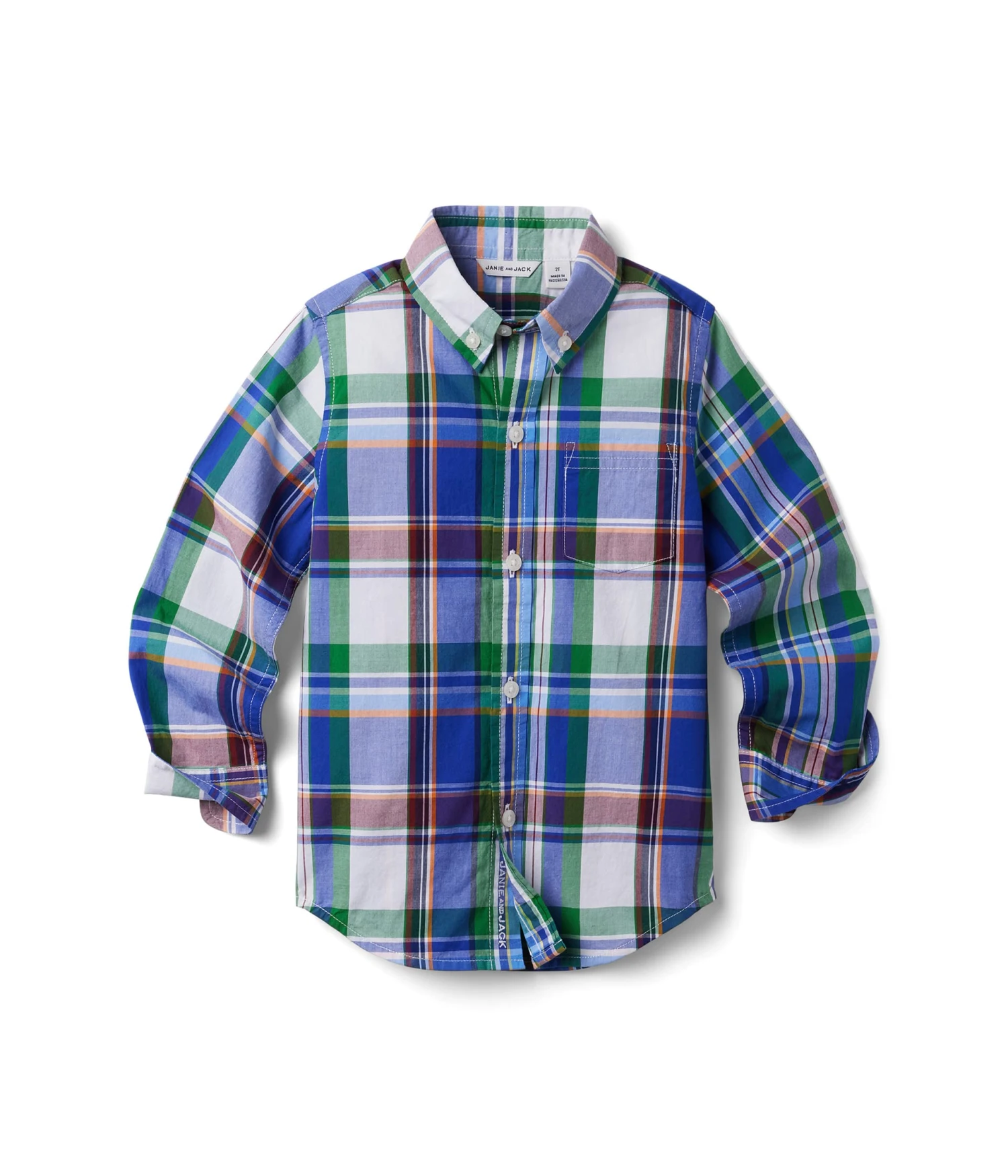 Janie And Jack Plaid Button-Up Shirt (Toddler/Little Kids/Big Kids)
