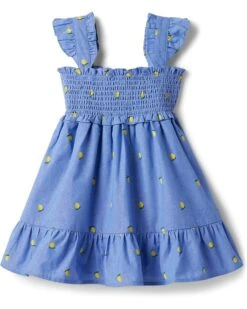 Janie And Jack Printed Chambray Dress (Toddler/Little Kids/Big Kids)