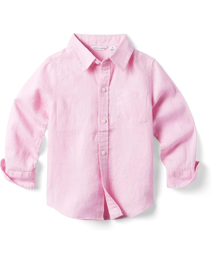 Janie And Jack Linen Roll-Up Shirt (Toddler/Little Kids/Big Kids)