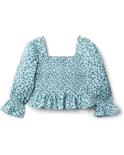 Janie And Jack Animal Print Smocked Blouse (Toddler/Little Kids/Big Kids)