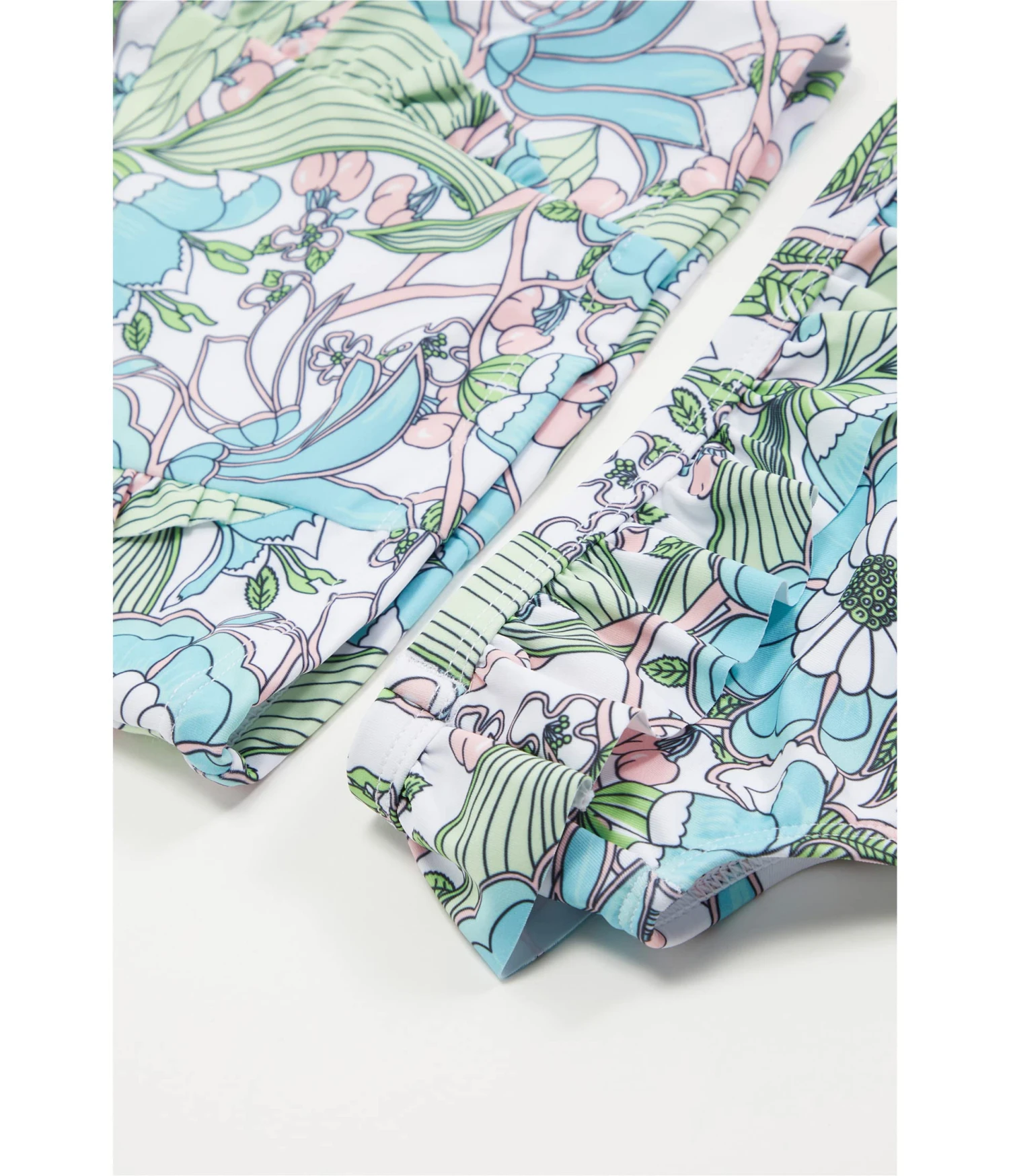 Janie And Jack Floral Two-Piece Rashguard Swimsuit (Infant) - Image 2