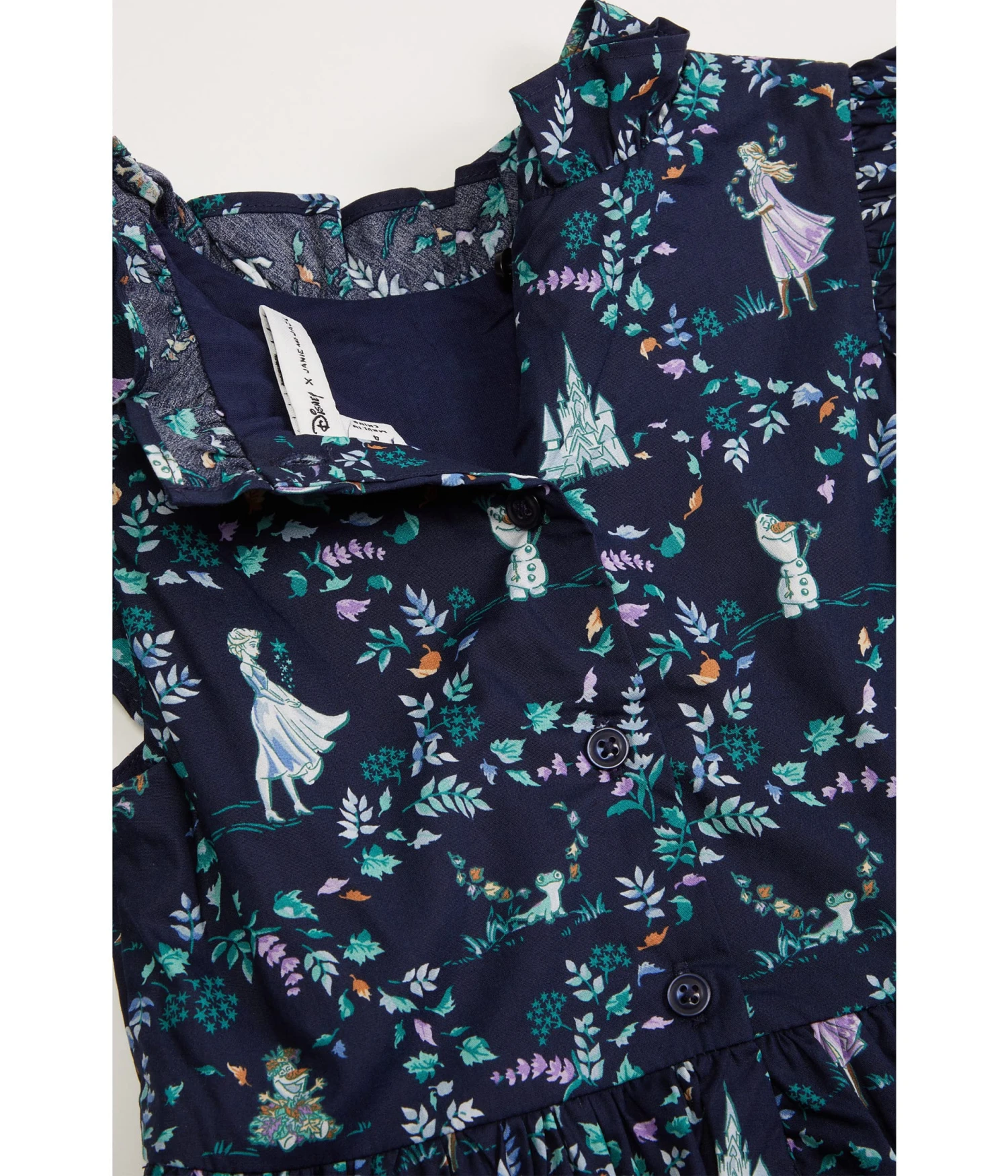 Janie And Jack Toile Disney Frozen Dress (Toddler/Little Kids/Big Kids) - Image 2