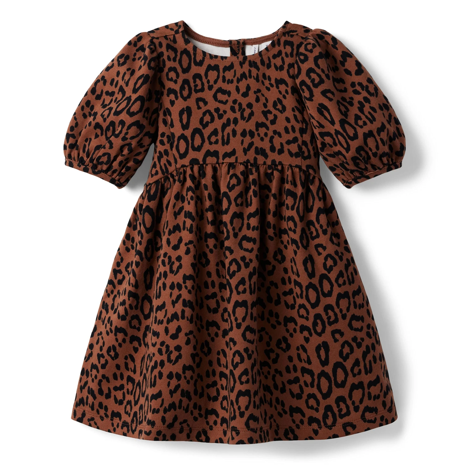 Janie And Jack Puff Sleeve Animal Print Dress (Toddler/Little Kids/Big Kids)