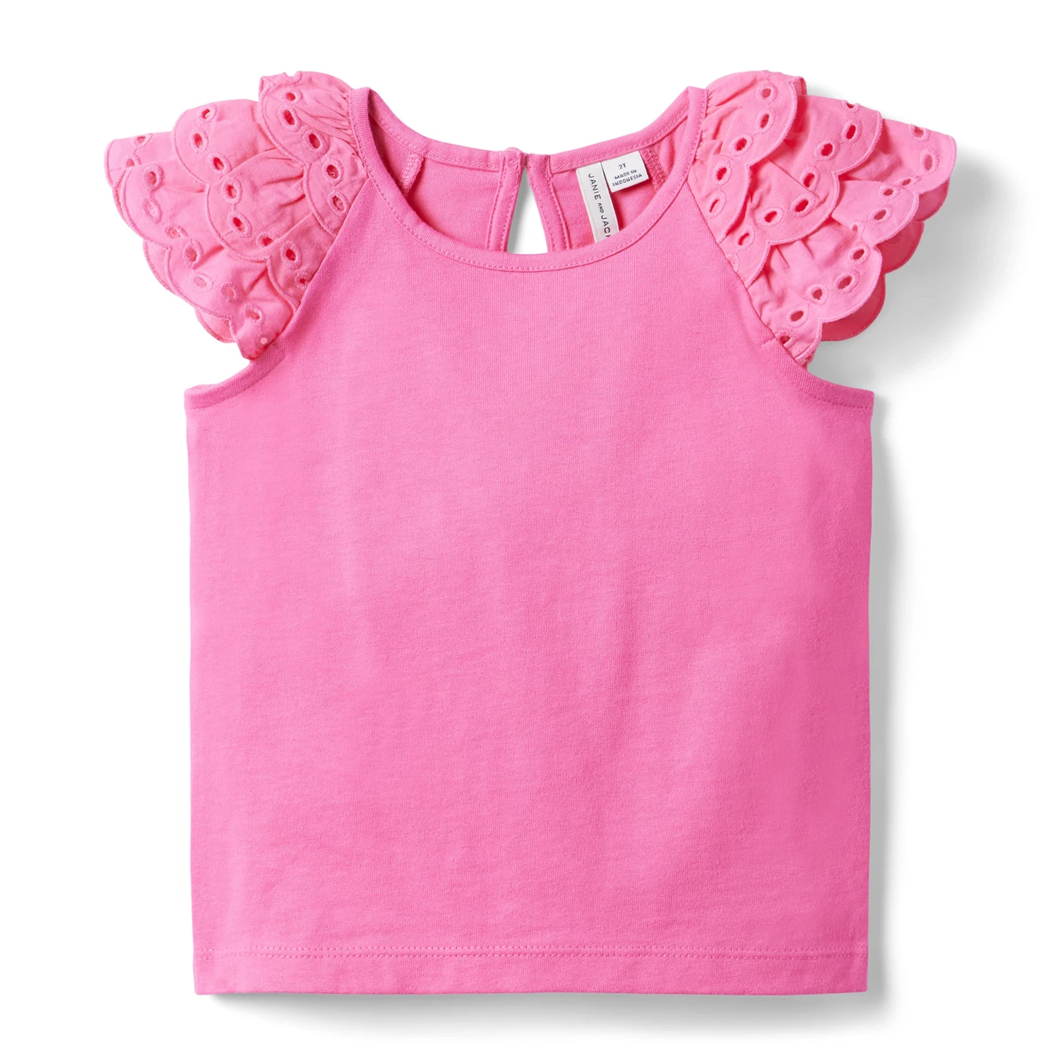 Janie And Jack Eyelet Sleeve Top (Toddler/Little Kids/Big Kids)